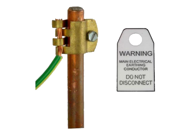 Standard Earth Stake / Rod + Clamp + Warning Tag Image 1